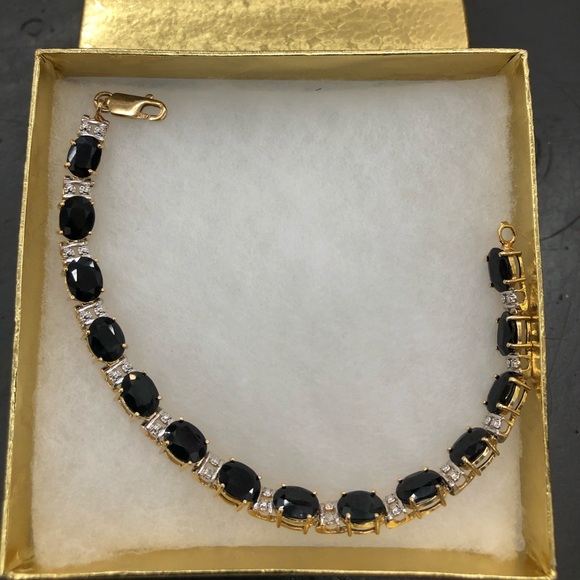 14k Italian Gold Blue Bracelet - Picture 1 of 3